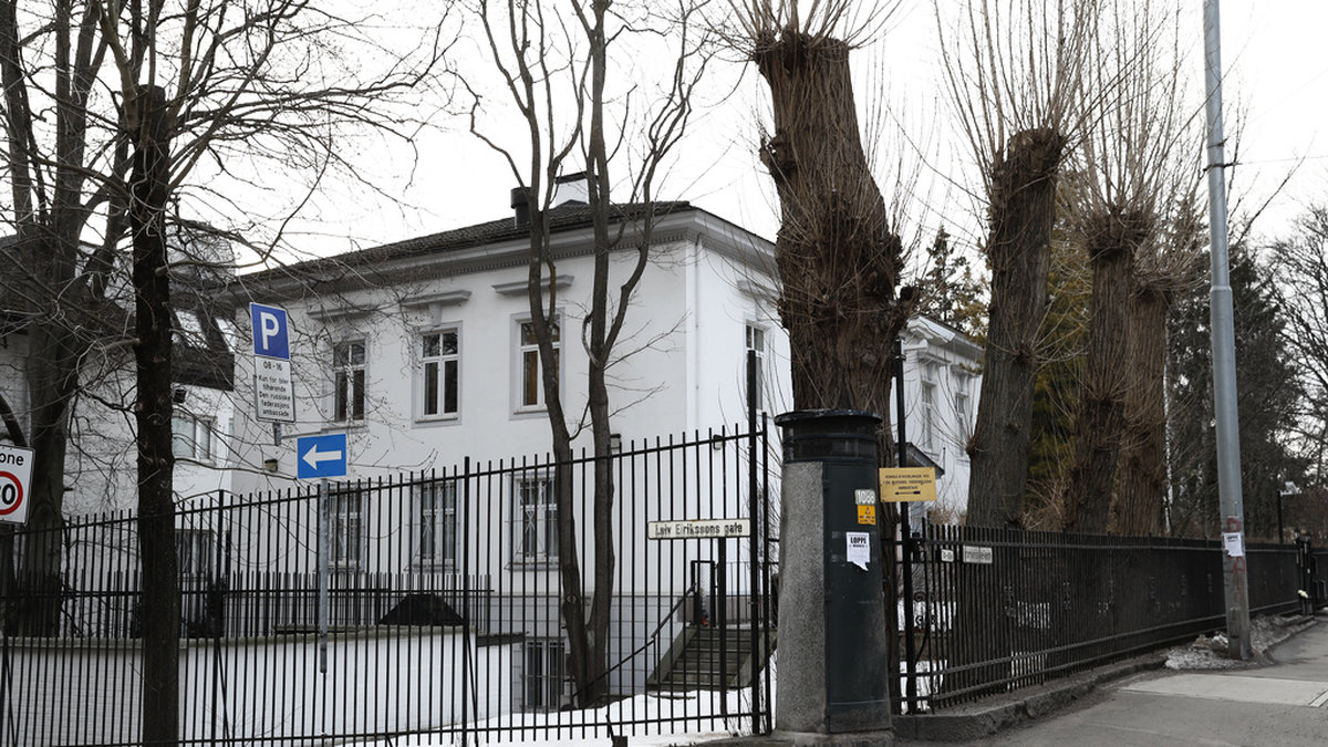 Ryska ambassaden i Oslo. Bilden är tagen från den plats som nu döpts om till Ukrainas plass. Arkivbild.