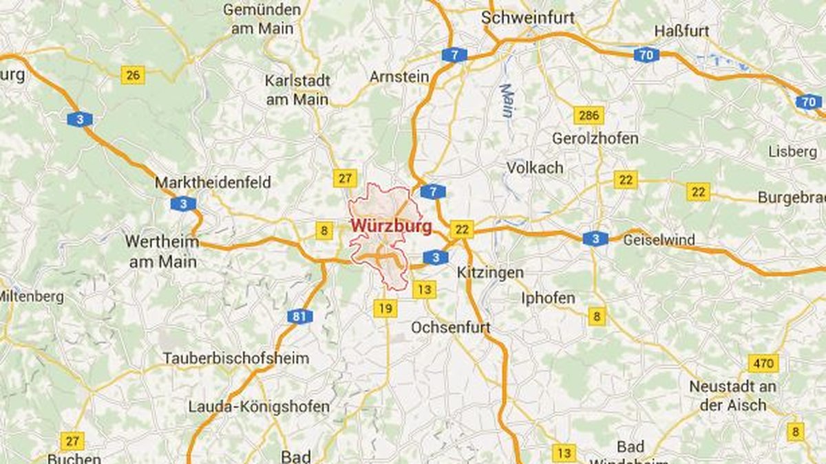 Händelsen inträffade på tåget mellan Würzburg-Heidingsfeld och Ochsenfurt.