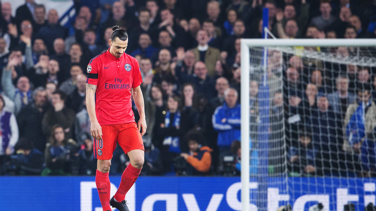 Zlatan efter att ha fått skinkmacka mot Chelsea. 