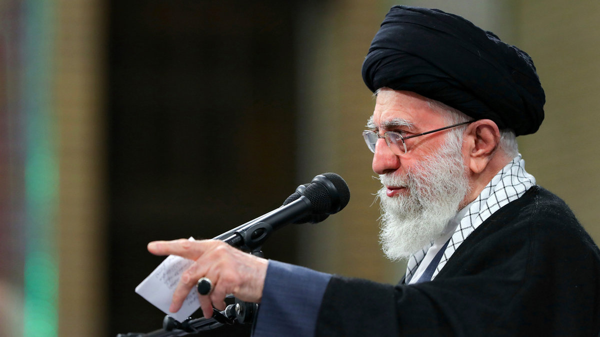 Irans högsta ledare, ayatolla Ali Khamenei, under ett möte i Teheran den 9 januari.