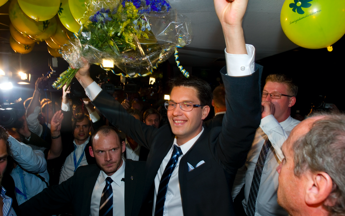 Jimmie Åkesson på Sverigedemokraternas valvaka 2010 Jimmie Åkesson på Sverigedemokraternas valvaka 2010