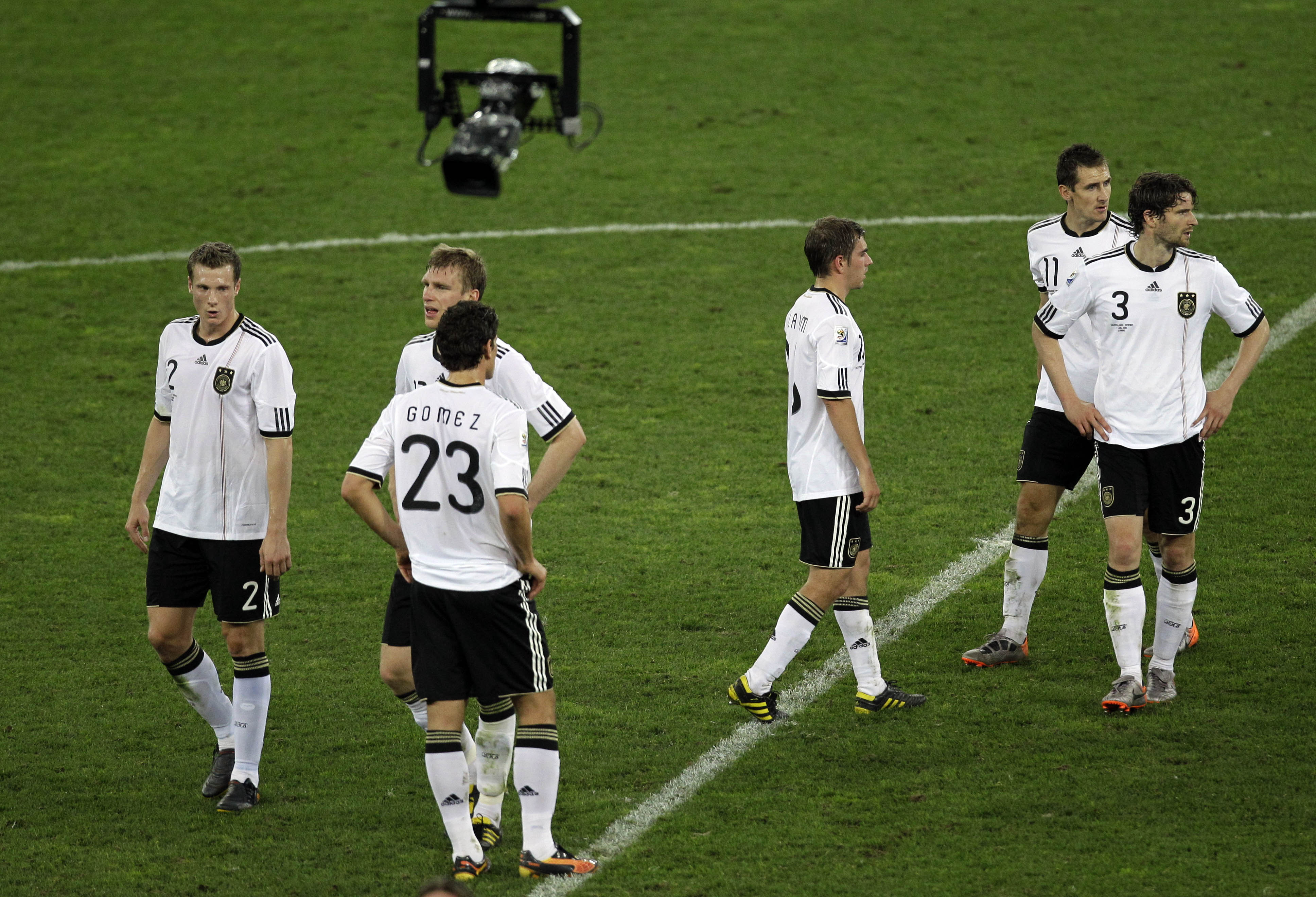 De tyska spelarna deppar.