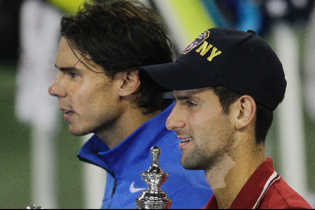 Nadal och Djokovic prisades efter finalen. Nadal och Djokovic prisades efter finalen.