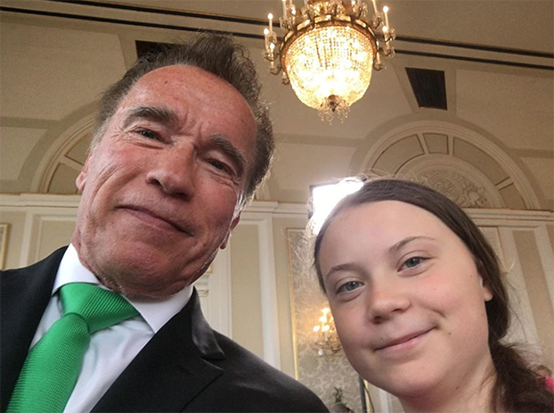 Arnold Schwarzenegger och Greta Thunberg Arnold Schwarzenegger och Greta Thunberg