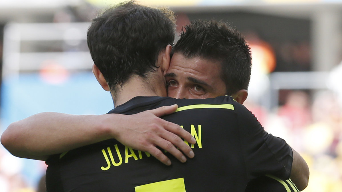 David Villa gjorde mål i sin sista match för Spanien. 