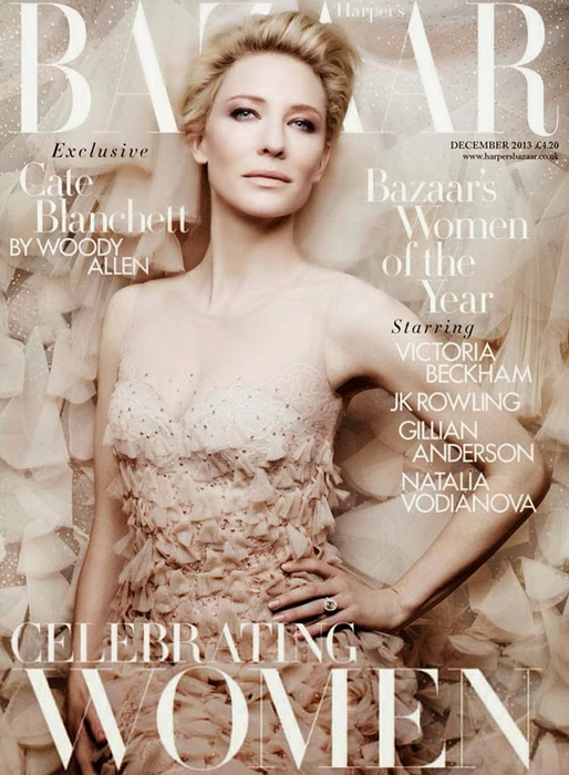 Cate Blanchett på omslaget till Bazaar. Cate Blanchett på omslaget till Bazaar.