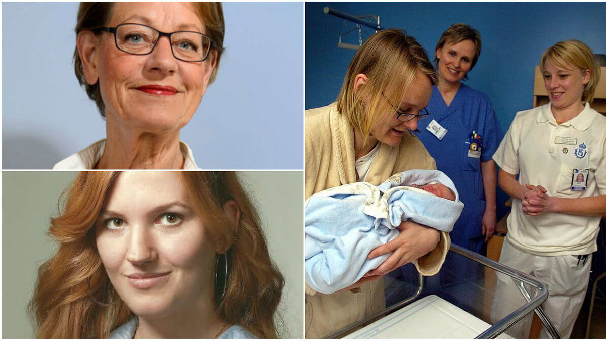 Gudrun Schyman och Marielle Alvdal, Feministiskt initiativ, kräver bättre avtal för förlossningspersonal. 