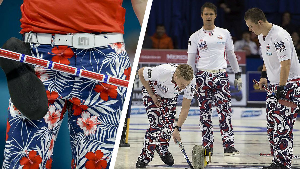 Norska curlinglandslaget är kända för att sina charmiga byxor. 