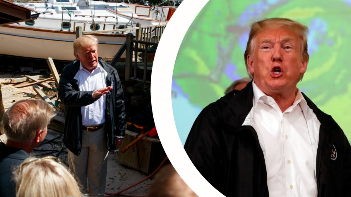 Två bilder på Donald Trump – montage. 