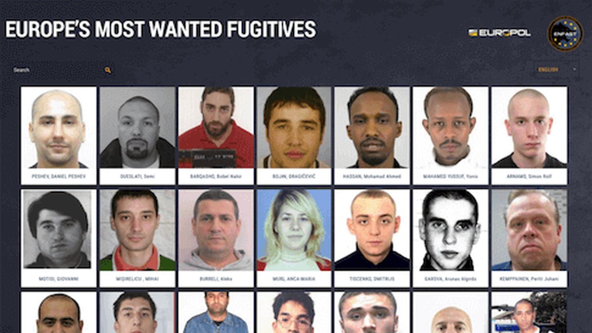 Listan finns på den relativt nya hemsidan "Europes most wanted", som den europeiska polisbyrån Europol skapat i samarbete med varje EU-land.