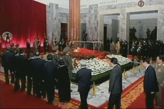 Farvälet togs i Memorial Palace i Pyongyang.