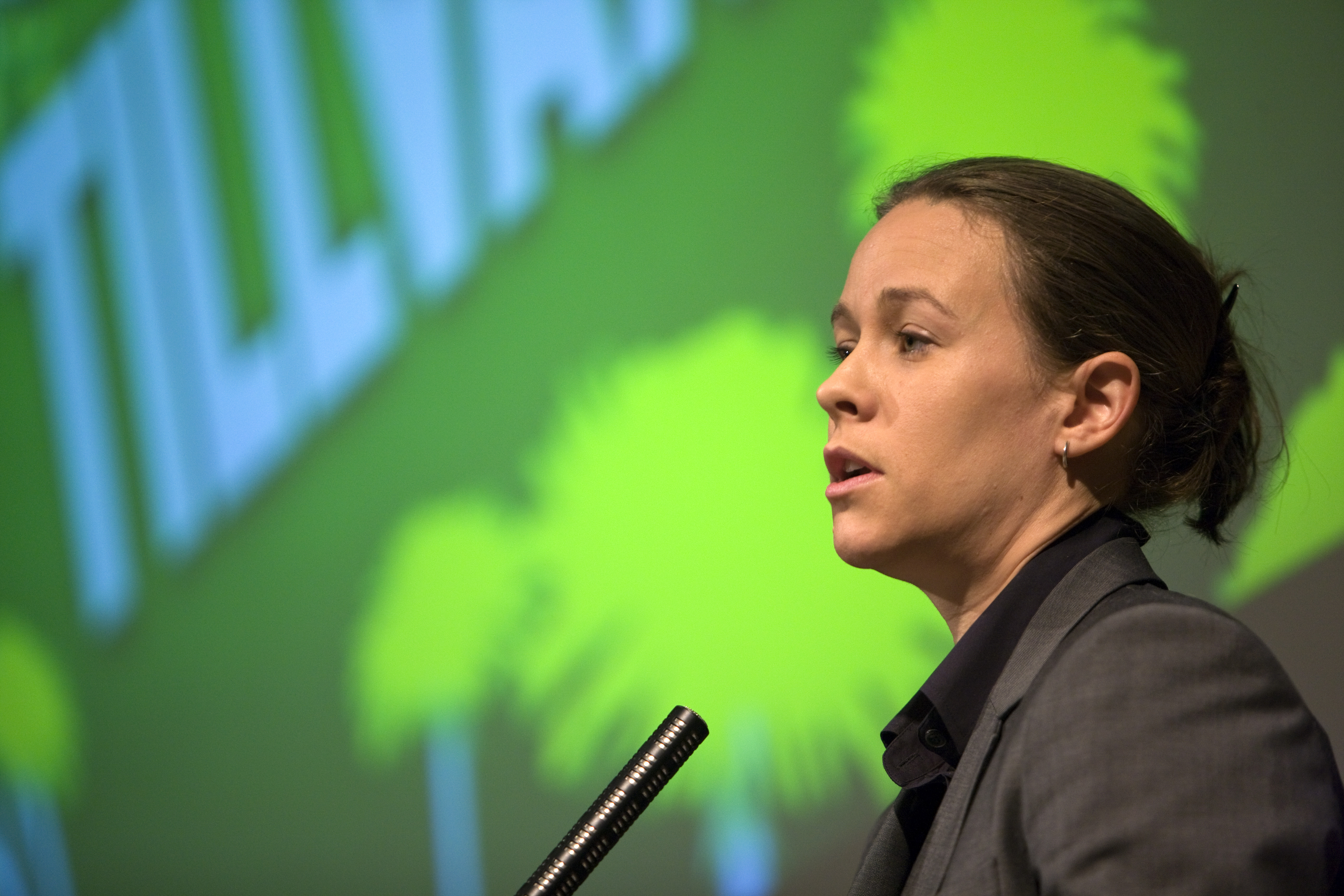Maria Wetterstrand, språkrör för miljöpartiet möter...