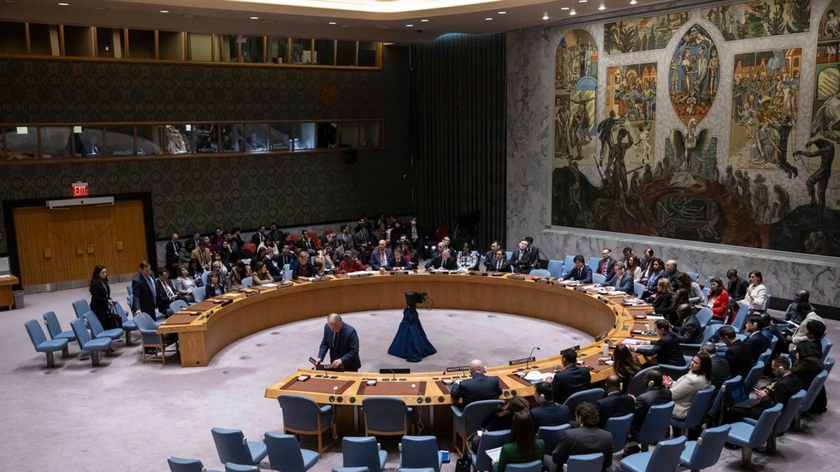 FN:s säkerhetsråd håller möte om Rysslands senaste storskaliga attack mot Ukraina. Arkivbild