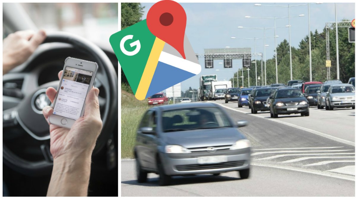 Hastighet, fartkamera, bil, Google Maps. 