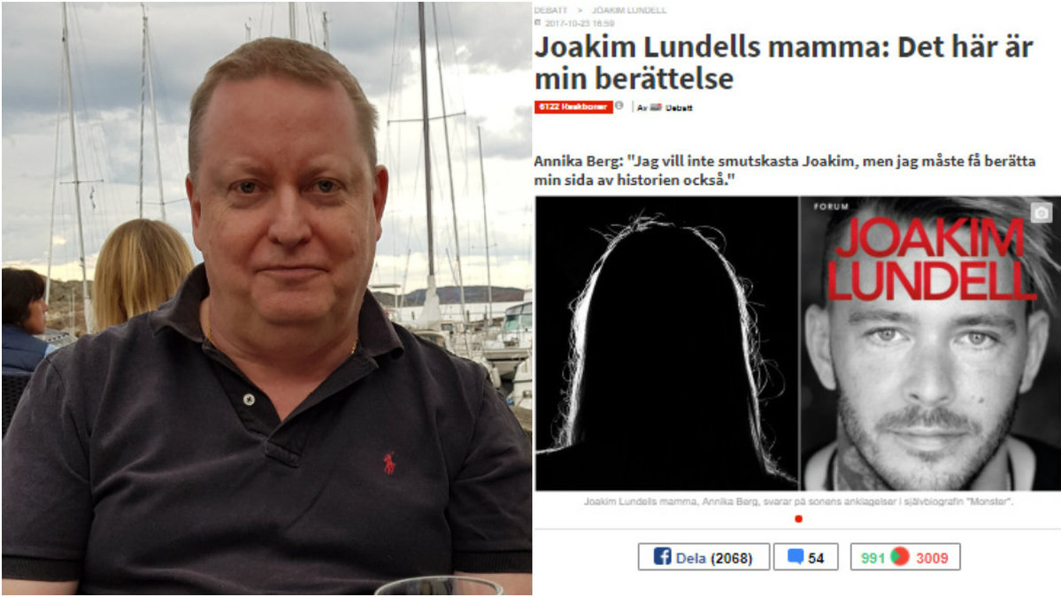 Thomas Aarö, Joakim Lundells pappa, svarar på Joakims mammas debattext.