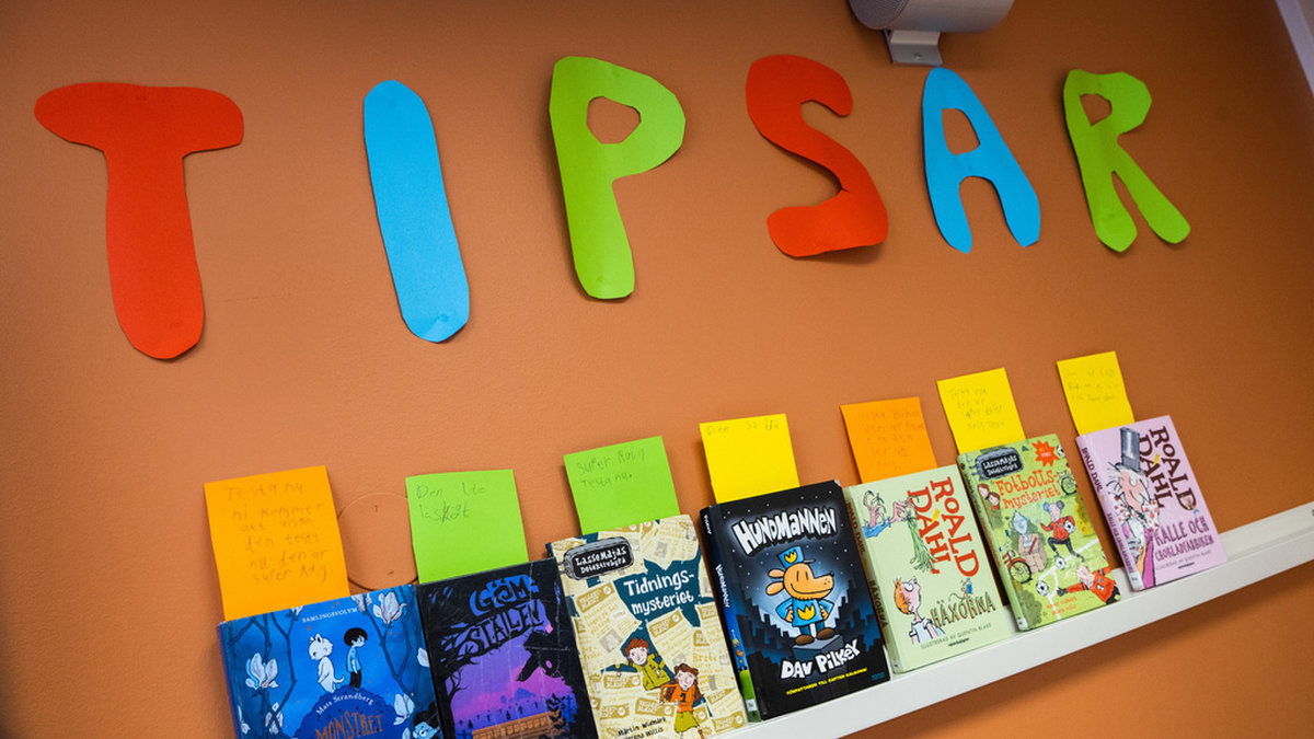 På skolbiblioteket på Enbacksskolan i Tensta får eleverna personliga tips på bra läsning. Arkivbild.