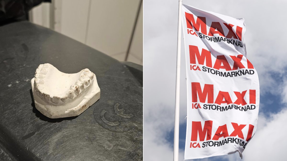 En tandavgjutning är en av många udda saker som hittats vid pantstationen på Ica Maxi Borås. 