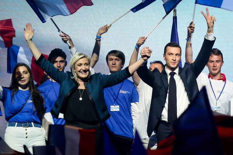 Marine Le Pen och Jordan Bardella leder partiet Nationell samling. Inför EU-valet deltog de i otaliga politiska möten.