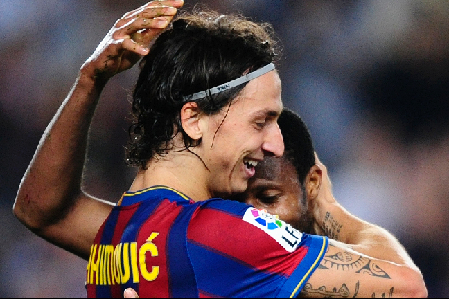 Spelarna blev bra kompisar när Zlatan spelade i Barcelona.