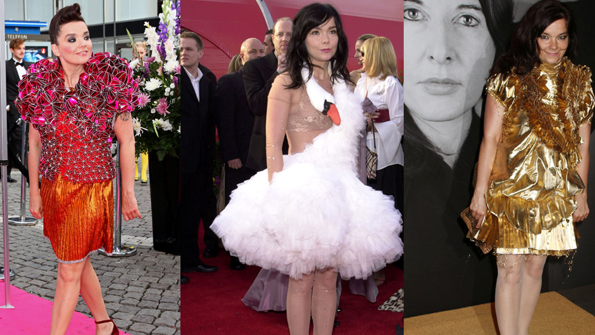 Björk ska ha kredd ändå. I 20 års tid har hon rockat stilen som vi kan kalla för den lilla, lilla Ferrero Rocher-chokladen på röda mattan.