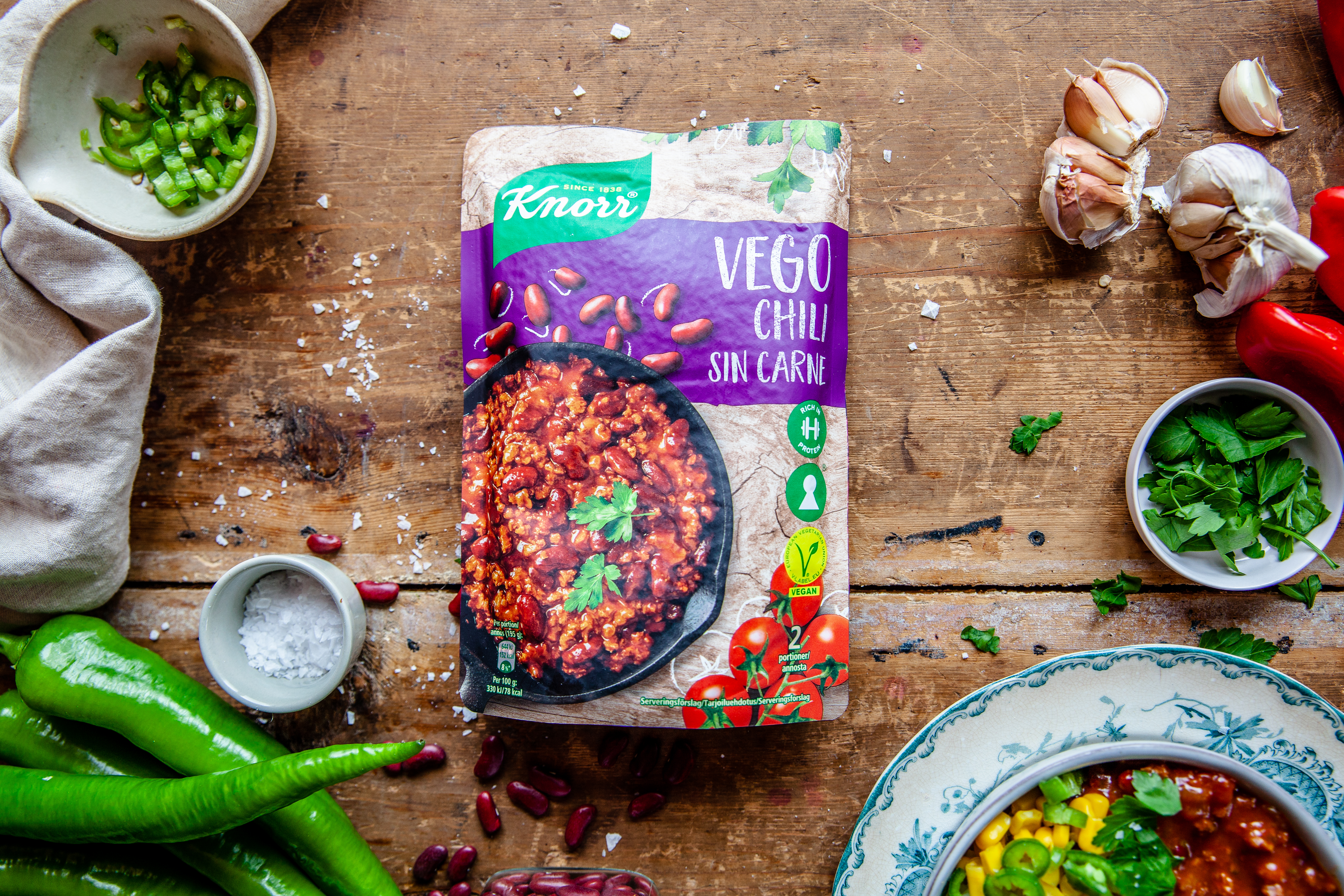 Bildtext: Knorr Vego meals finns i fyra olika smaker. Du hittar dem i vegetariska kyldisken Bildtext: Knorr Vego meals finns i fyra olika smaker. Du hittar dem i vegetariska kyldisken