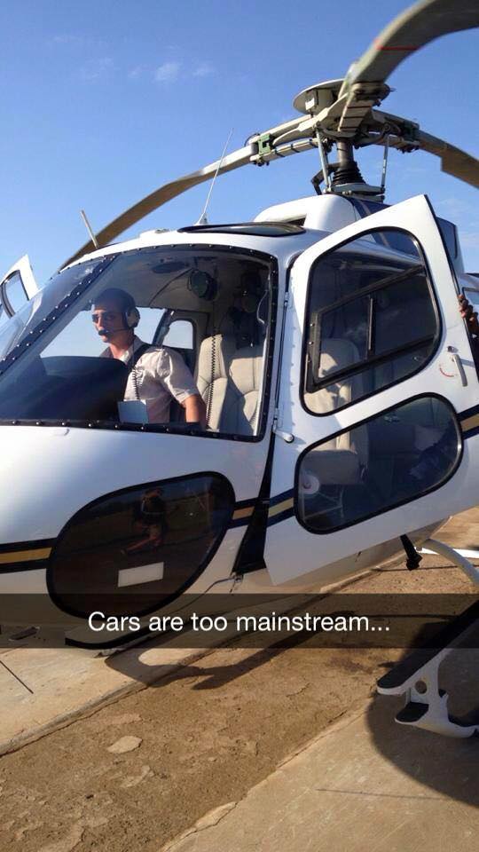 Nä, men vi tar väl helikoptern idag va? Nä, men vi tar väl helikoptern idag va?