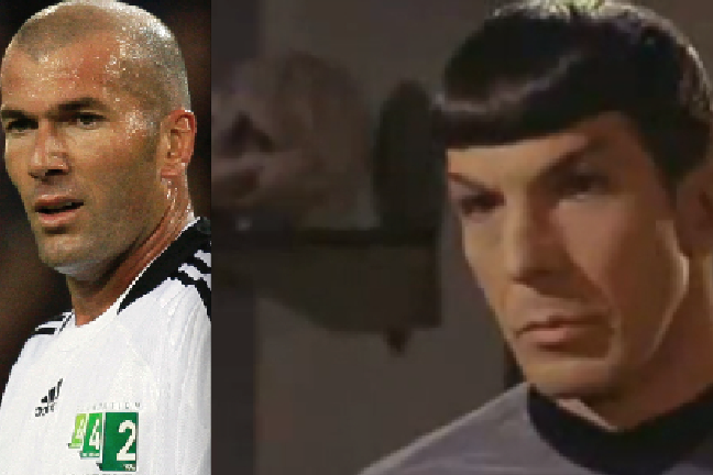 Star Trek-nördarnas kung Spock och fotbollsnördarnas dito Zinedine Zidane?