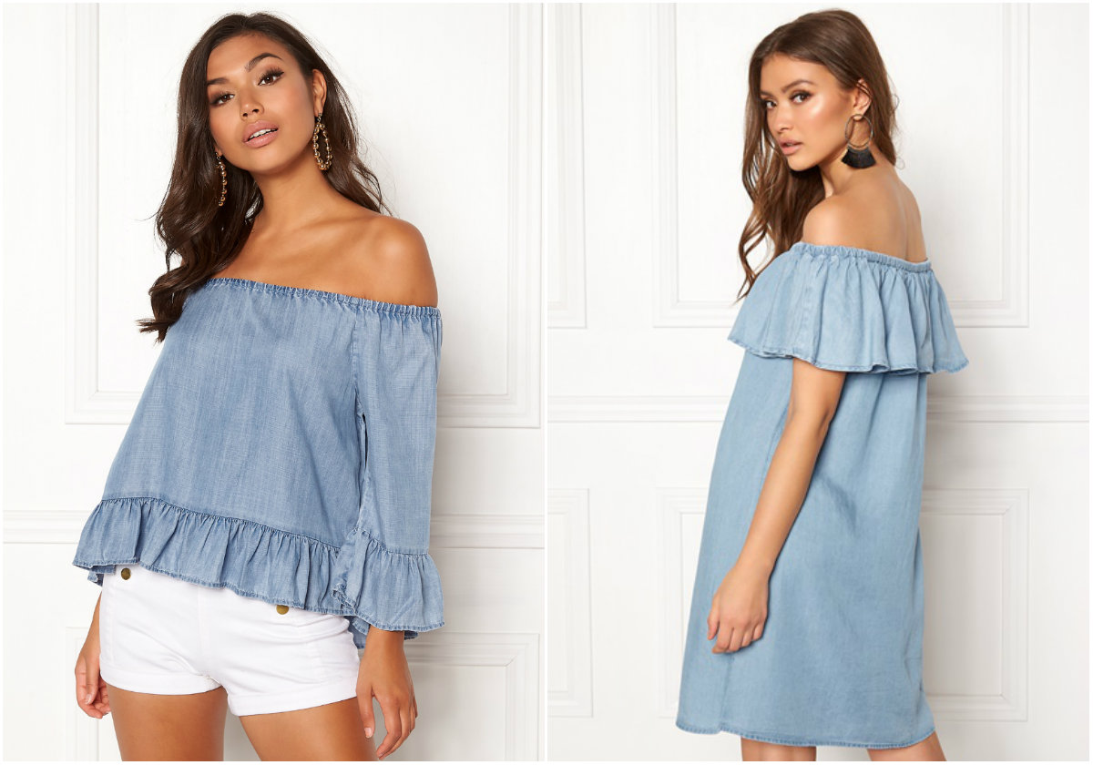 Off shoulder denim Off shoulder denim