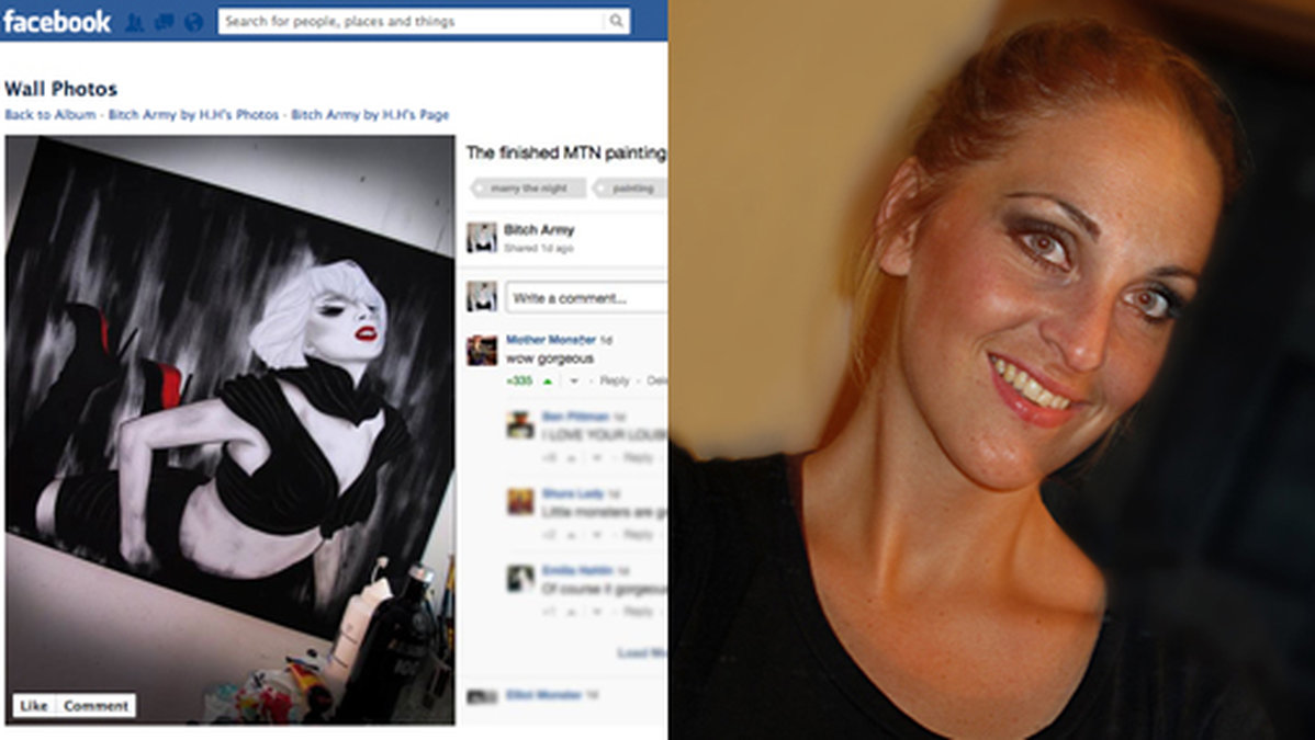 Hanna Hedén, 29, har fått beröm för den här tavlan från Lady Gaga själv.