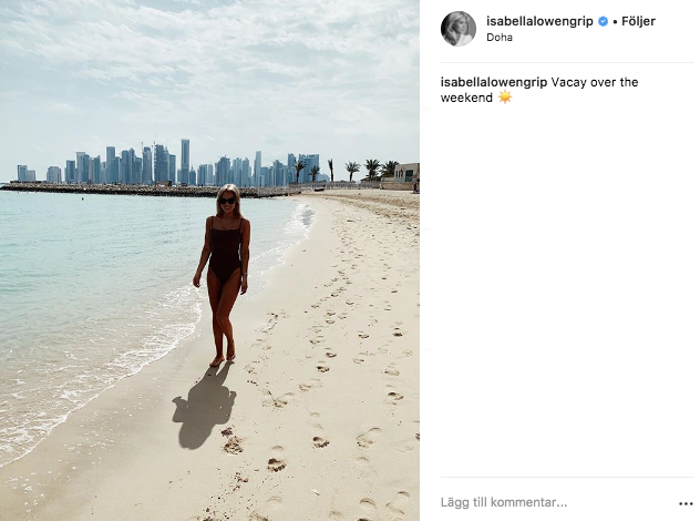 Isabella Löwengrip på stranden o Doha Isabella Löwengrip på stranden o Doha