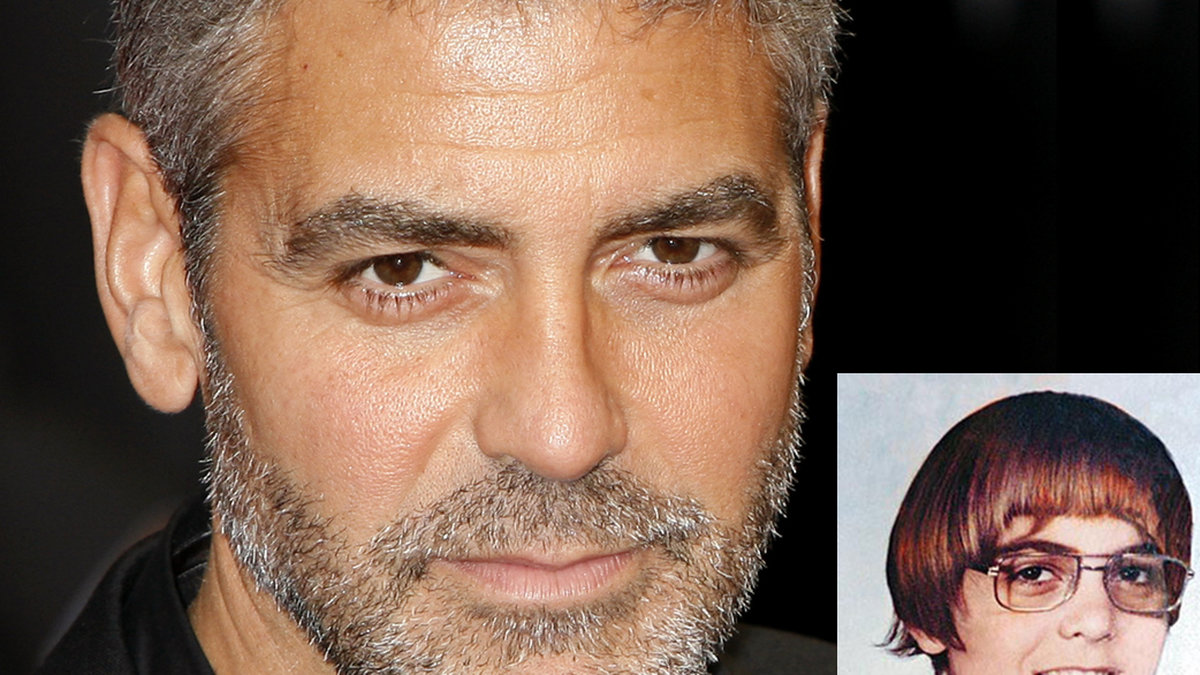 Skolfotot som gud glömde. George Clooneys frisyr och tonade brillor är i en klass för sig.