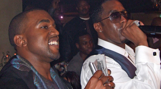 Här ser vi Kanye festa med polaren P Diddy år 2006.