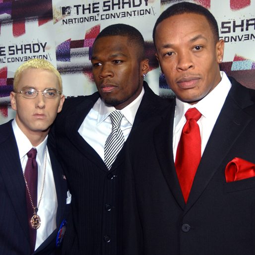 Eminem, 50 Cent och Dr Dre på partaj.