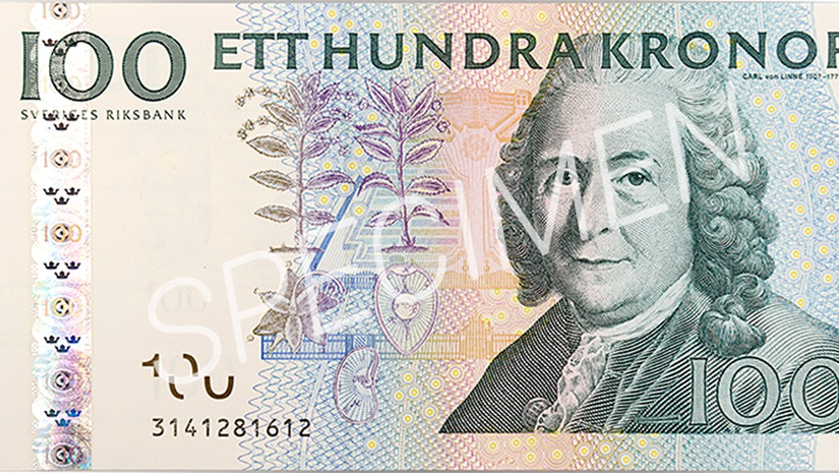 Den gamla hundrakronorssedeln med Carl von Linné blir ogiltig i handeln 30 juni 2017.
