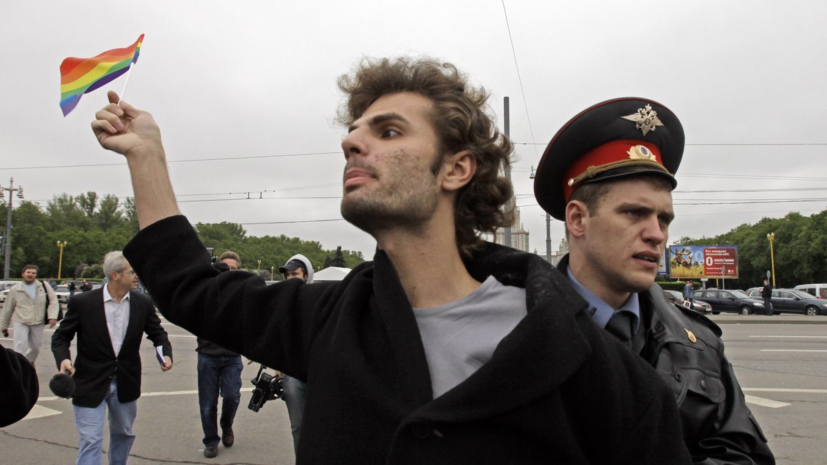 En protest i Ryssland.