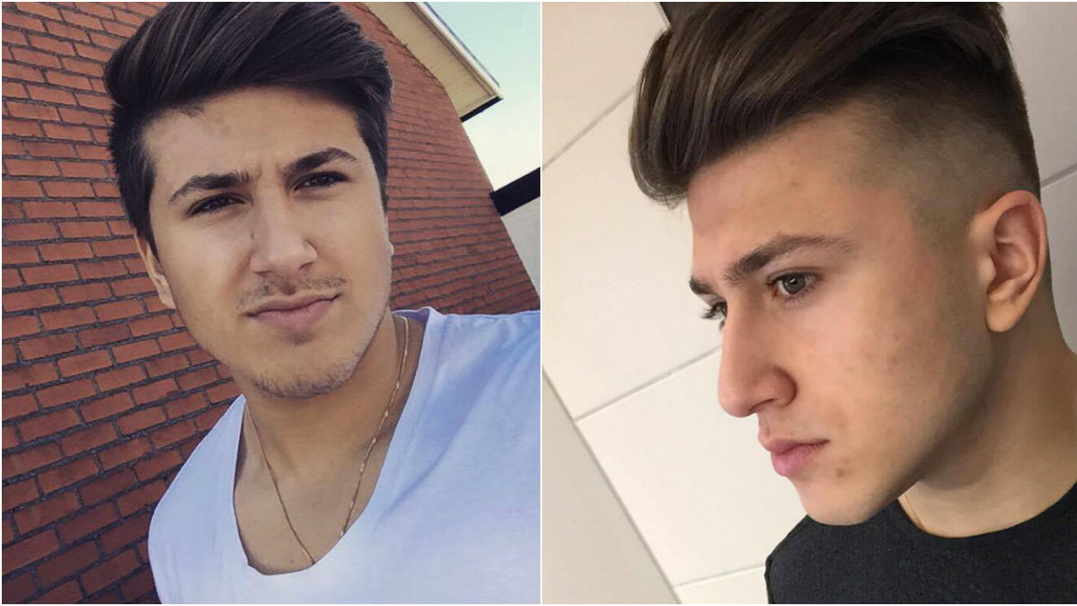 Matteus är 18 år och kommer ifrån Ängelholm. Bilden till vänster visar när han är orakad. Bilden till höger är tagen efter att Mohammad har rakat honom med ögonbindel.