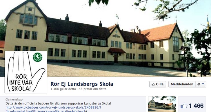Lundsberg, Riksinternat, Personal, Elever, Facebook