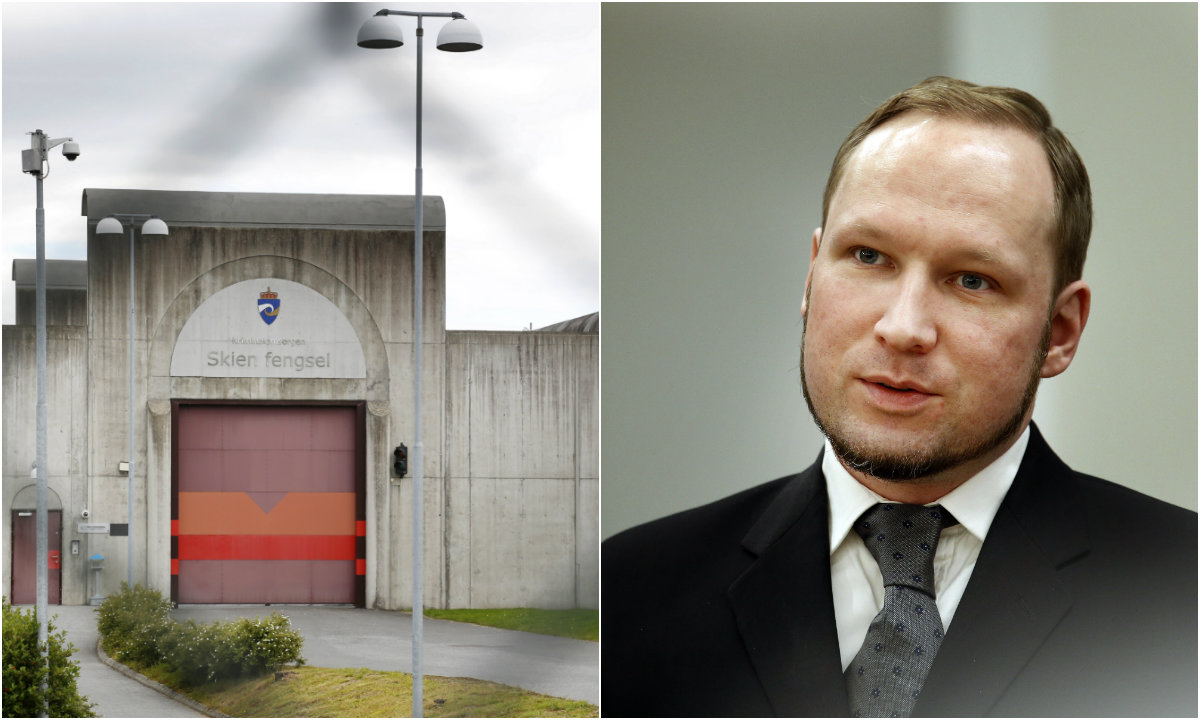 Anders Breivik sitter på Skien-anstalten i Telemark. 