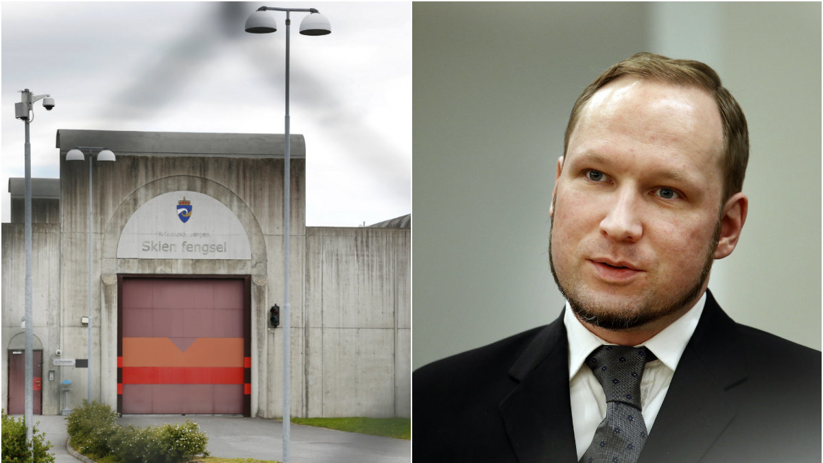 Anders Breivik sitter på Skien-anstalten i Telemark. 