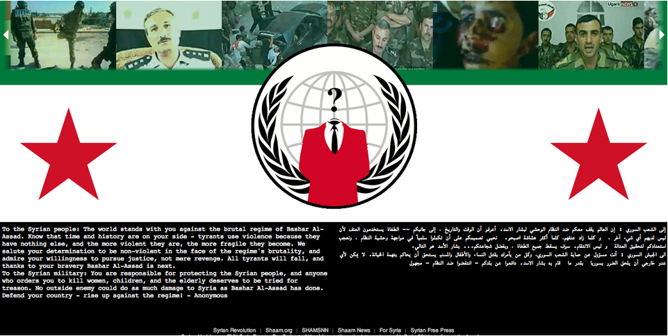 Brott och straff, Demonstration, Anonymous, Syrien, Hackerattack, Bashar al-Assad, Protester, Internet