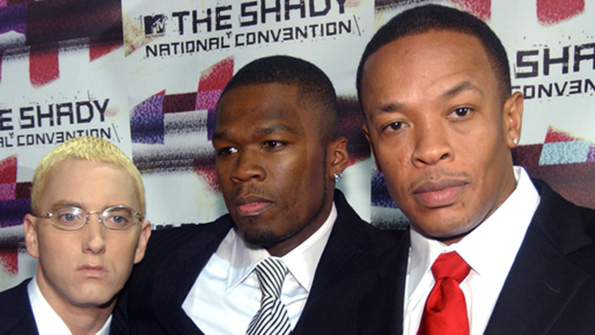 Eminem, 50 Cent och Dr Dre på partaj.