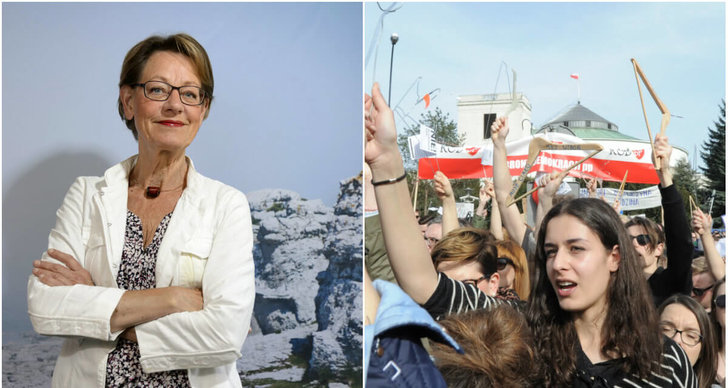 Gudrun Schyman, Europa, Feministiskt initiativ, Abort, Polen