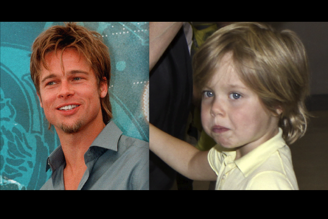 Brad Pitt, årgång 1997, och Shiloh, anno 2010. 