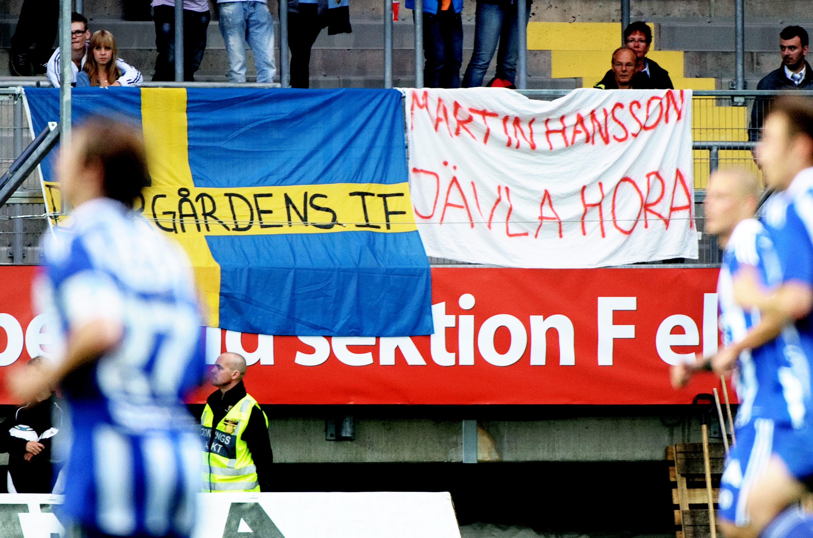Djurgårdsfansens banderoll under en match mot IFK Göteborg förra året.
