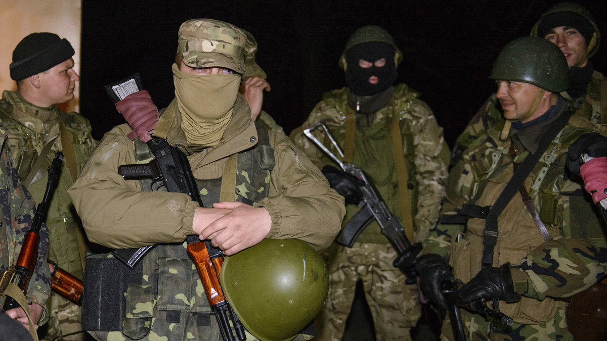 Pro-ryska milismän i Kramatorsk.