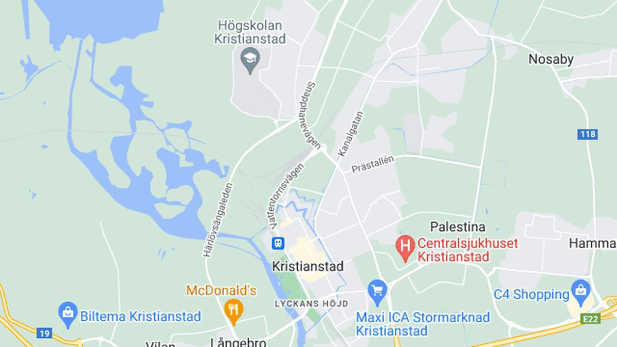 Google maps, Kristianstad