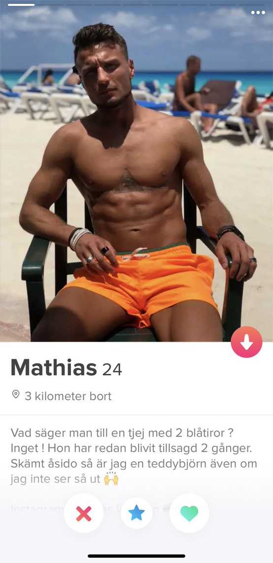 Mathias Jonssos omtalade Tinder-profil Mathias Jonssos omtalade Tinder-profil