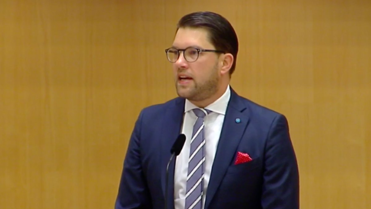 Jimmie Åkesson i riksdagens talarstol