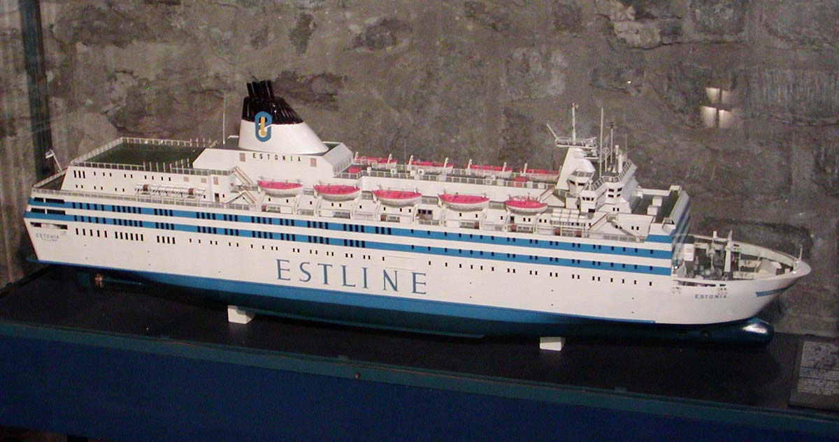 En modell av fartyget. 