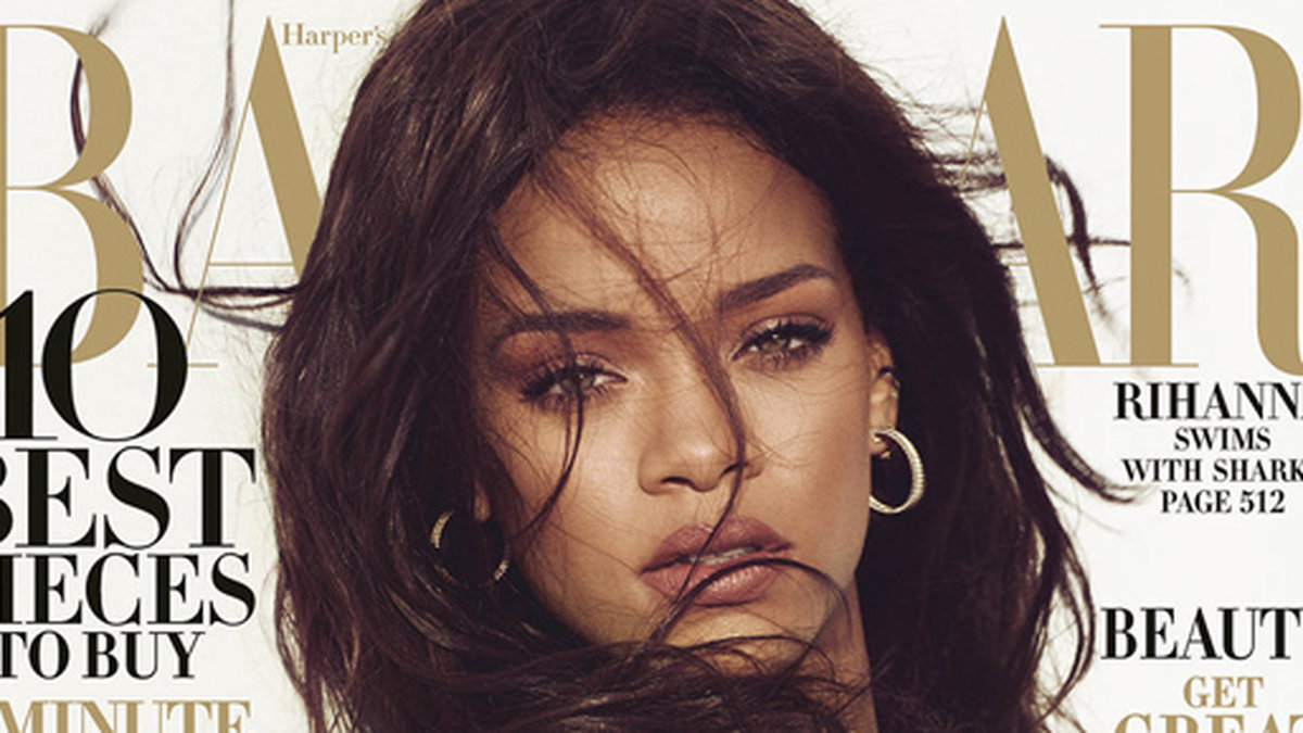 Rihanna på omslaget till Harpers Bazaar. 